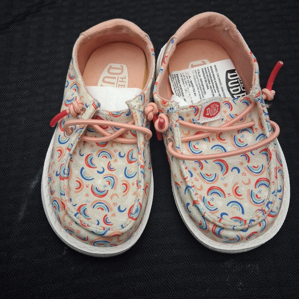 Hey Dude Kids' Colorful Rainbow Moccasins